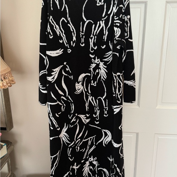 Equestrian pattern knit duster - stunning ! - Picture 2 of 10